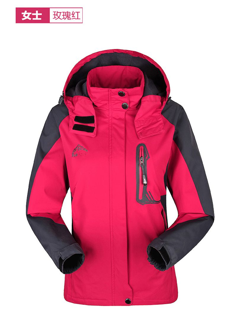 玫瑰紅色女式沖鋒衣